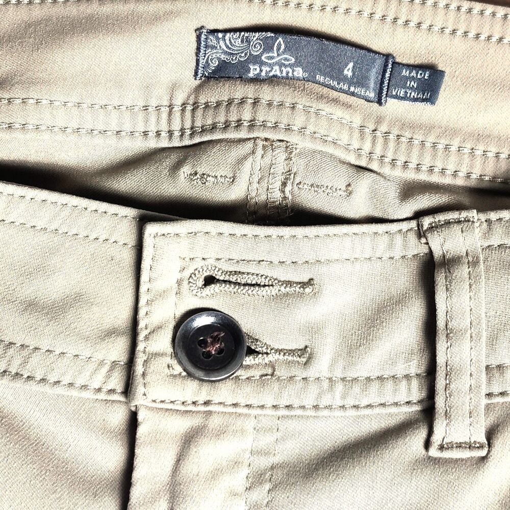 prAna Hiking Pants Size 4 Khaki Nylon Stretch Outdoor Casual Utility - Picture 5 of 10